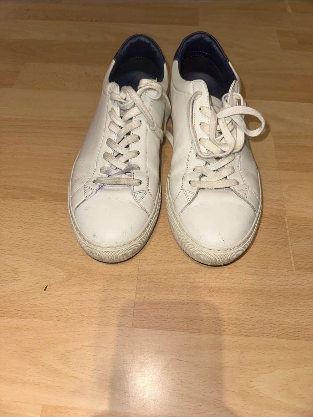 Givenchy White Leather Low-Top Sneakers with Navy Heel